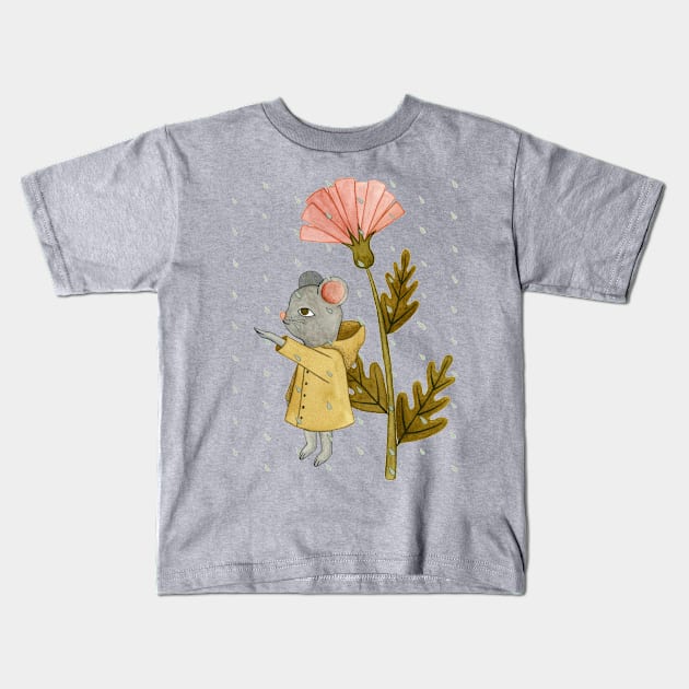 Spring Rain Kids T-Shirt by annyamarttinen